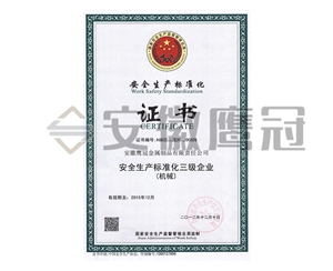 安全生產(chǎn)標(biāo)準(zhǔn)化三級企業(yè)